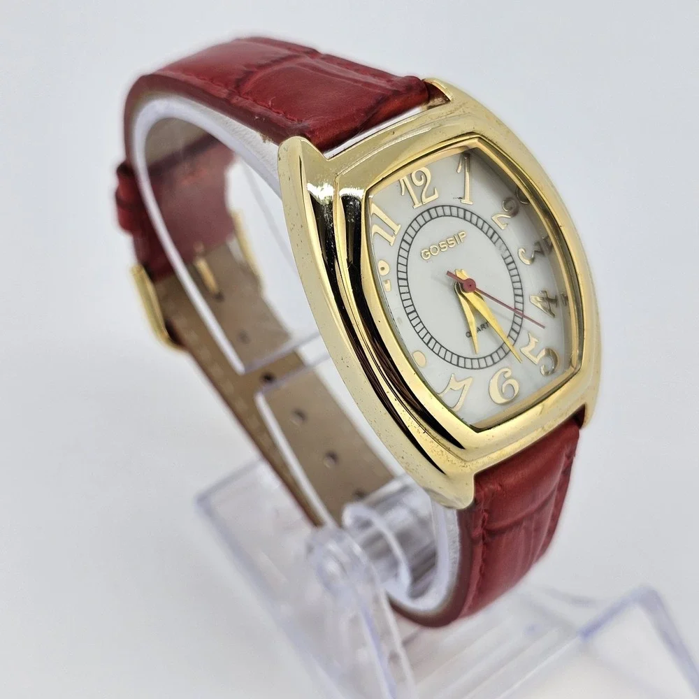 Gossip Women's Watch 31MM White Dial Red Leather Band‎ Straps New Battery